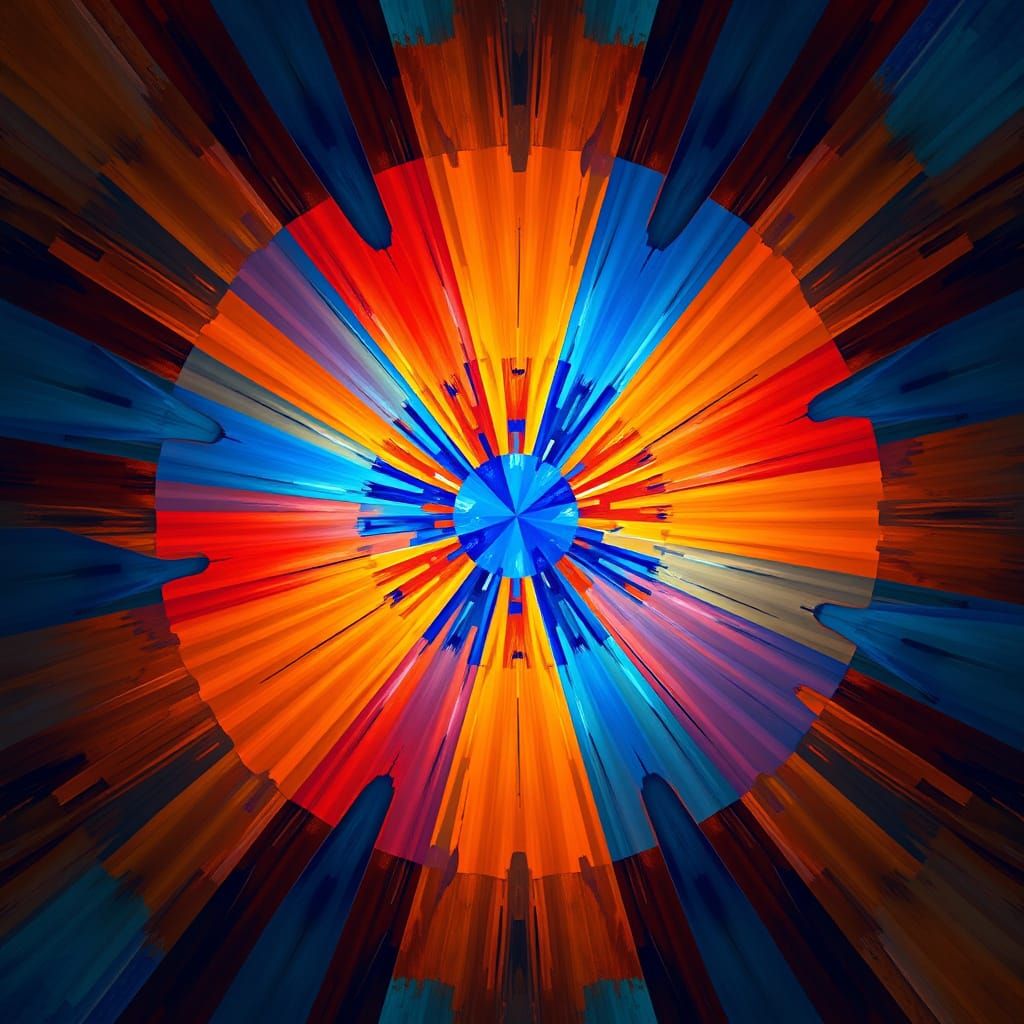 Dazzling Blue Neo-Cubist Masterpiece