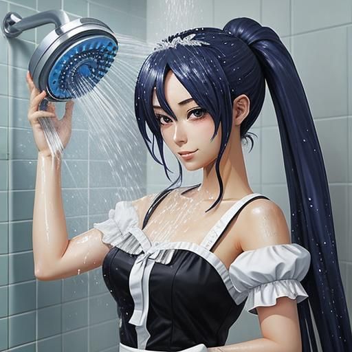 Anime Maid Shower Scene: Manga Key Visual