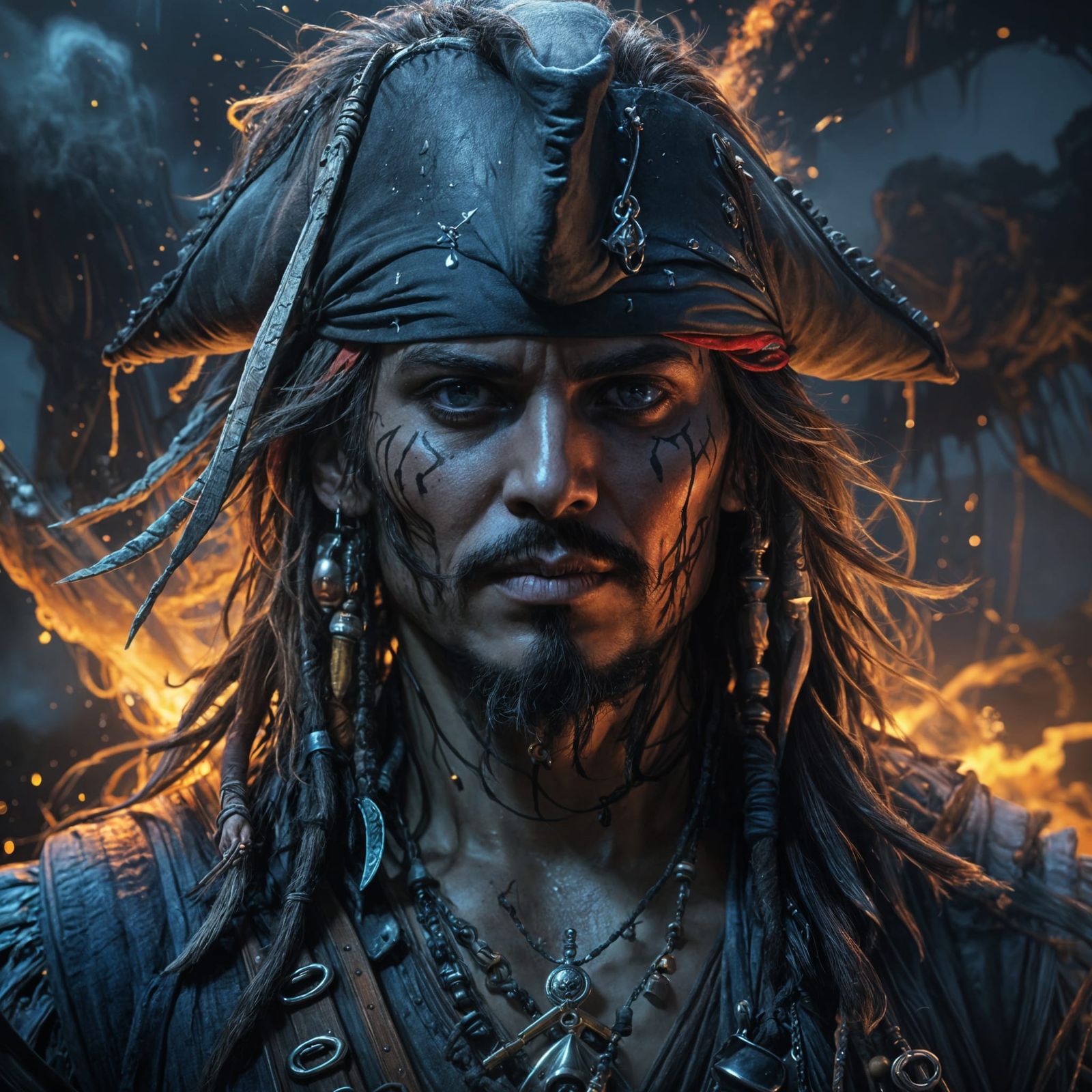 Pirate Captain in Mystical Maritime Realm