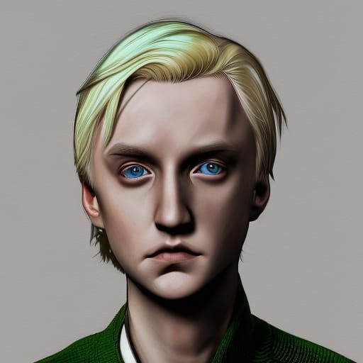 Hyperrealistic Draco Malfoy Portrait with Colorful Backgroun...