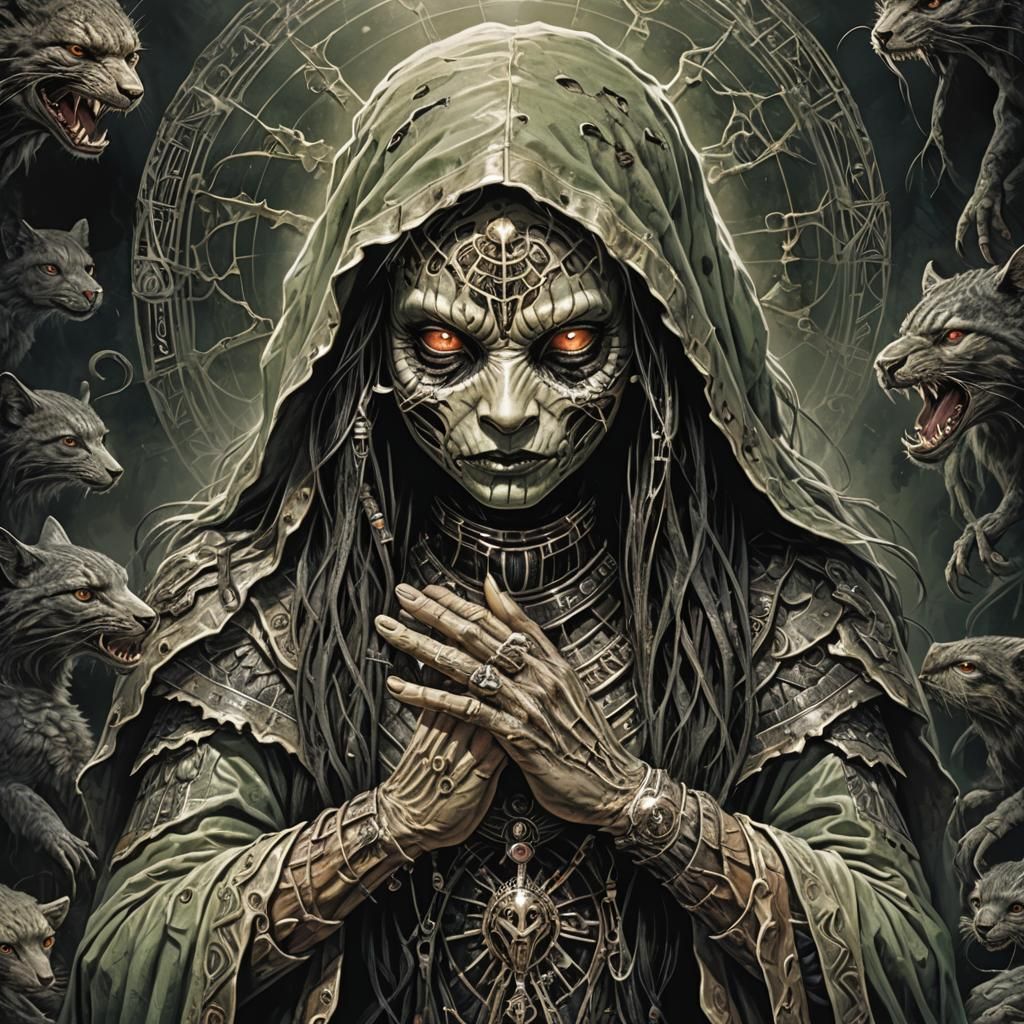 Sinister Mother Figure: A Digital Art Depiction