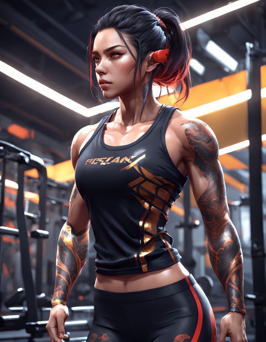 Athletic Elf Training: Anime-Inspired 3D Render
