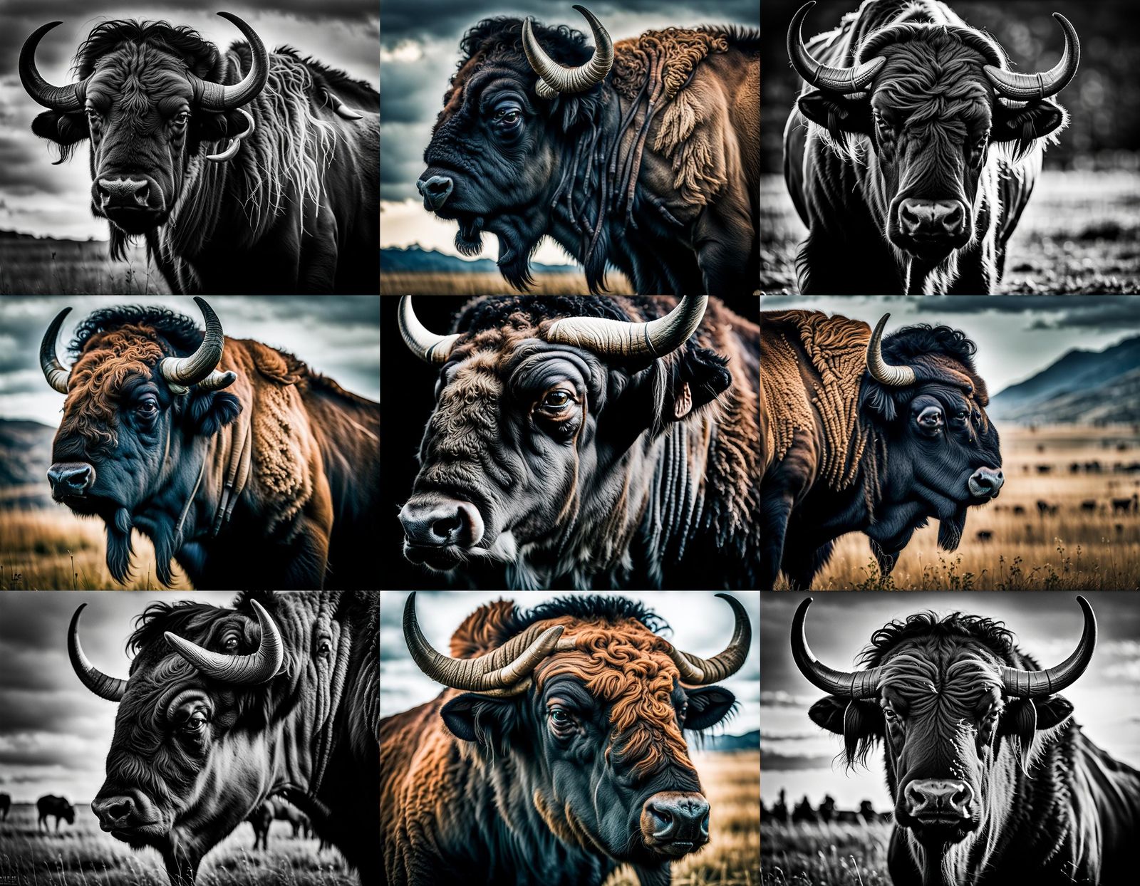 Wyoming Buffalo Side Profile Portrait in Ambient Light