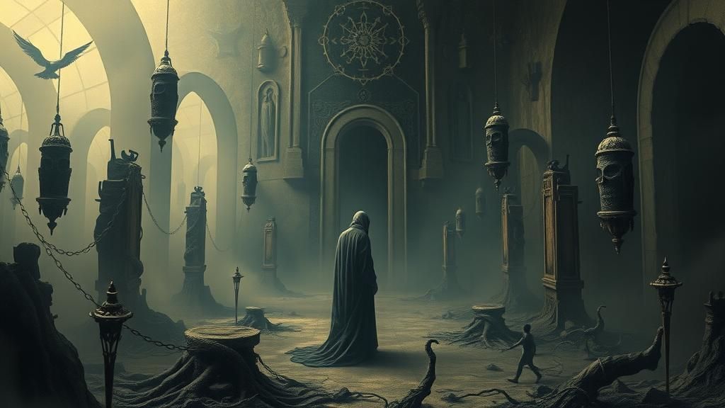 Eerie Dreamlike Figure in Surreal Realm