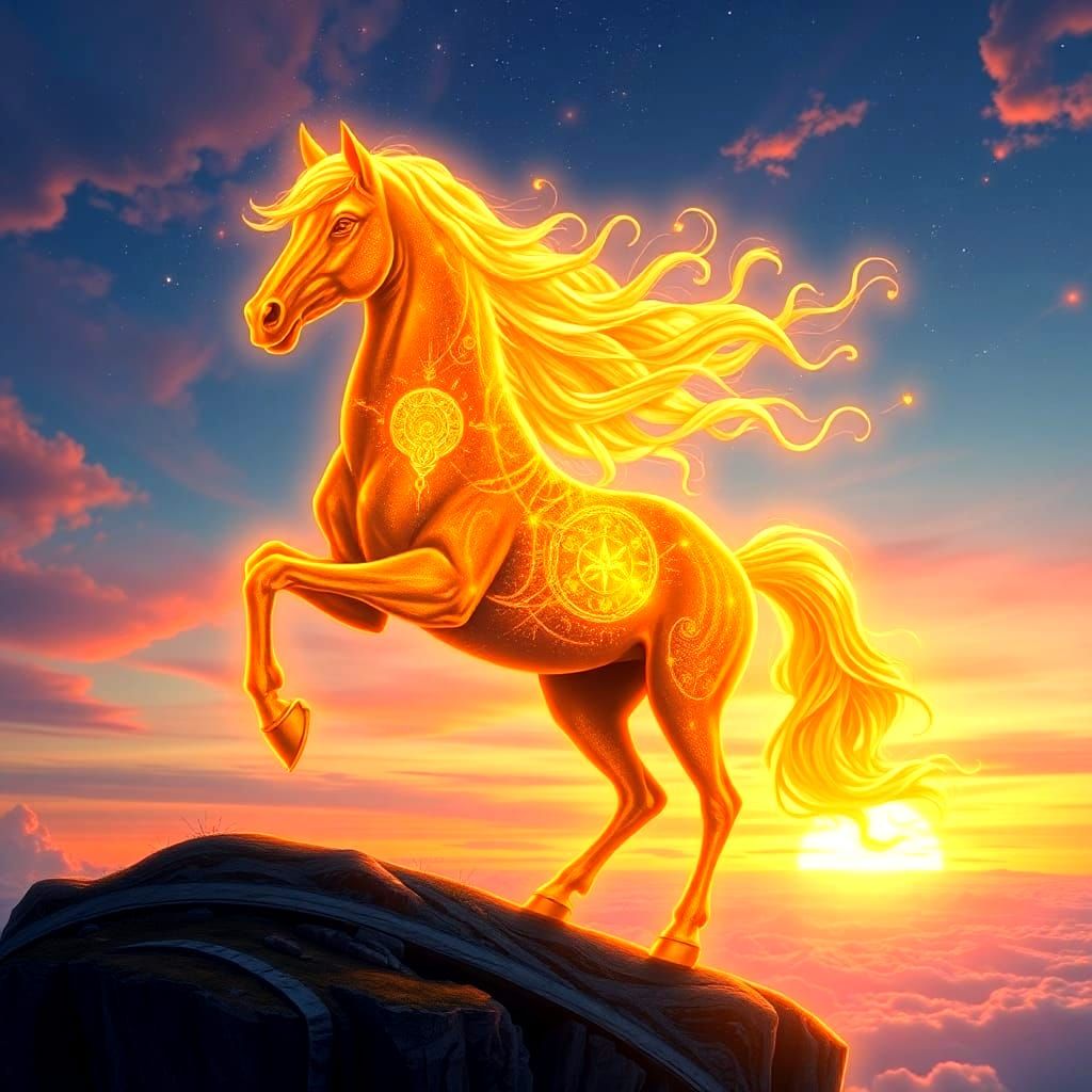 Bioluminescent Centaur on Floating Sky Island