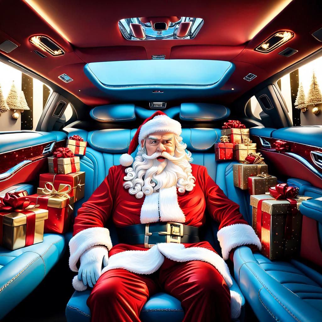 Luxurious Christmas Limousine Interior in Modern Style