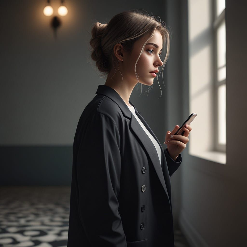 Pinterest on Phone in Modern Digital Illustration