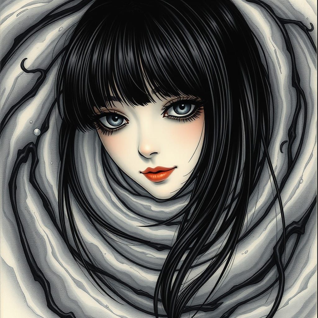 Ethereal Spirals in Black and White