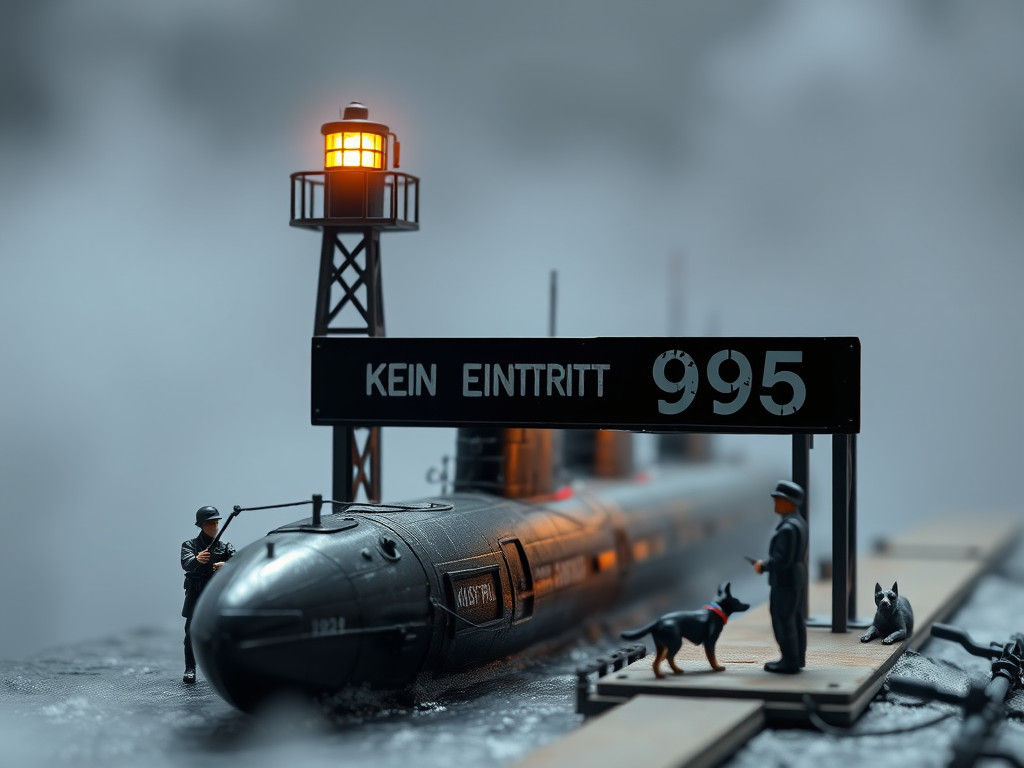 Miniature German U-Boat Base in Z Scale