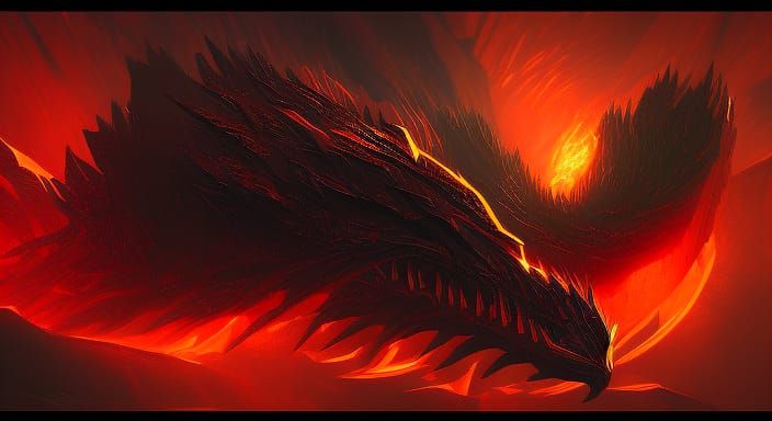 Cosmic Black Dragon in Dark Fantasy Style