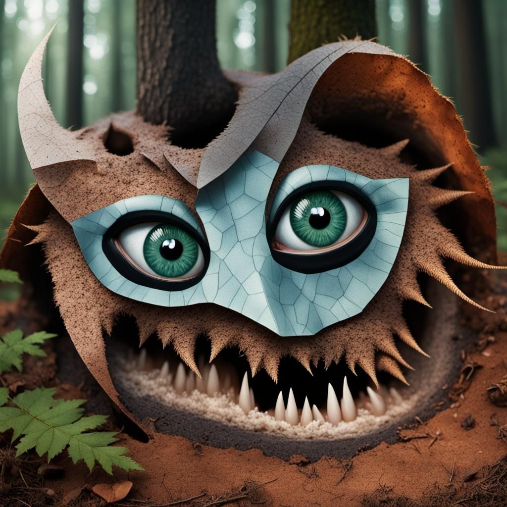 Geometric Creatures Emerge in Forest Clearing