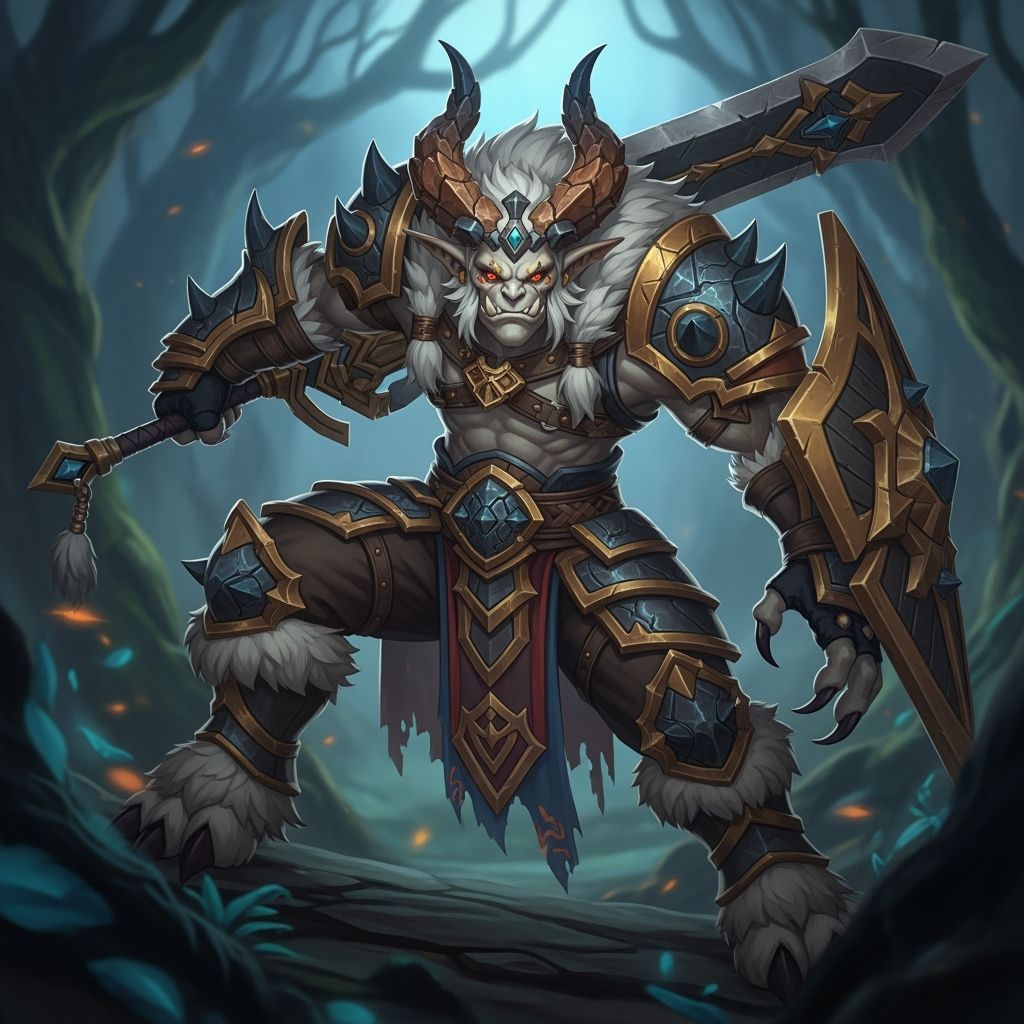 Goblormon: Goliath Hybrid Warrior in Dark Forest