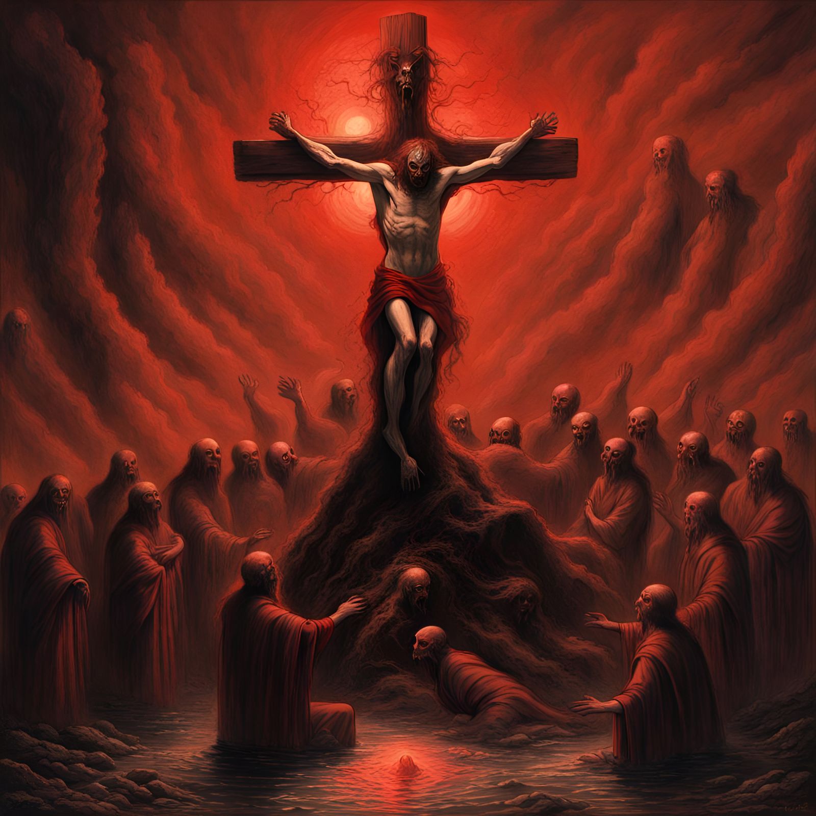 Demon Crucifixion in Hell with Celtic Black Metal Style