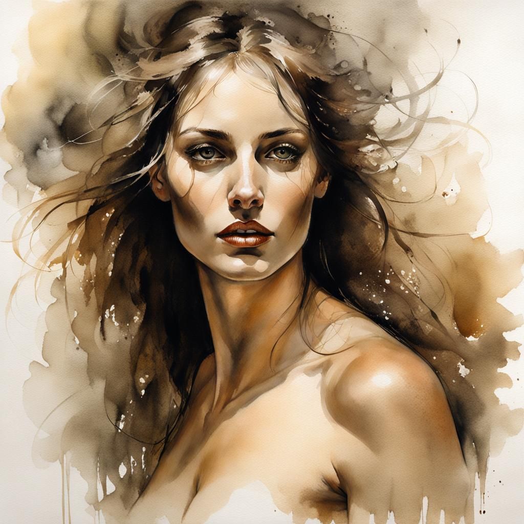 Mysterious Nordic Woman in Urban Celtic Landscape