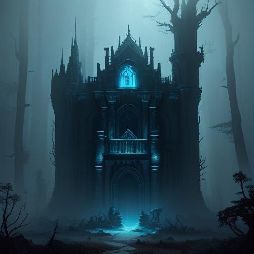 Skeleton Guardian in Ruined Castle: Fantasy Concept Art