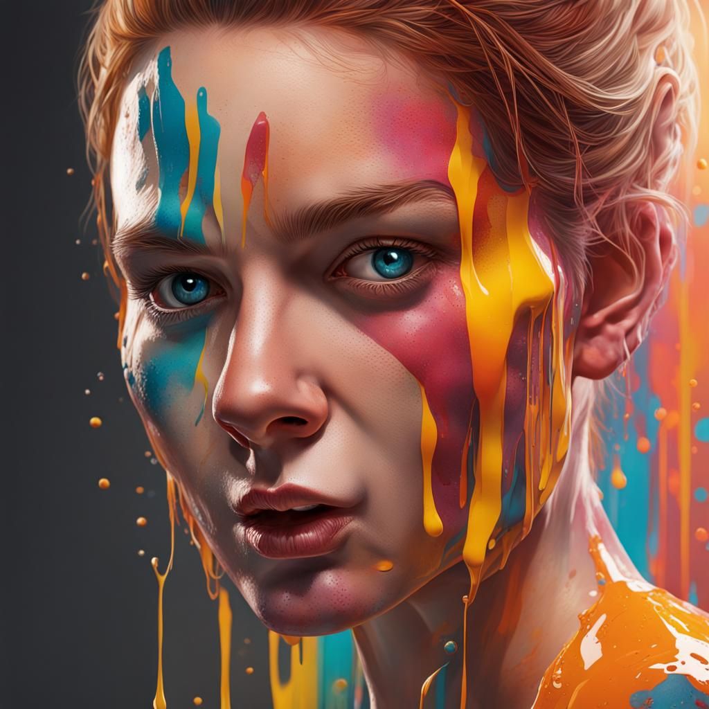Scarlet Fox Den: Hyperrealistic Splash Art Portrait