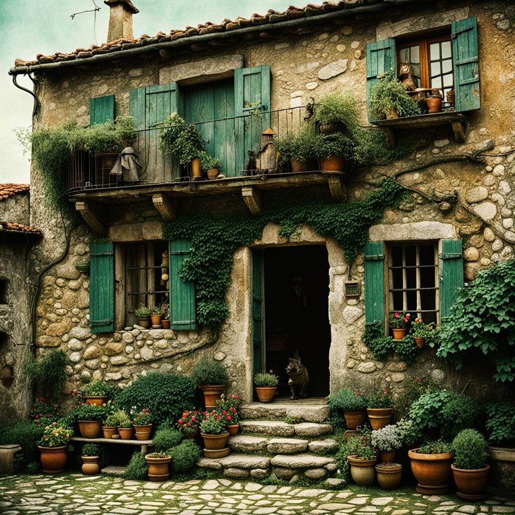 Cozy Italian Stone House in Storybook Style