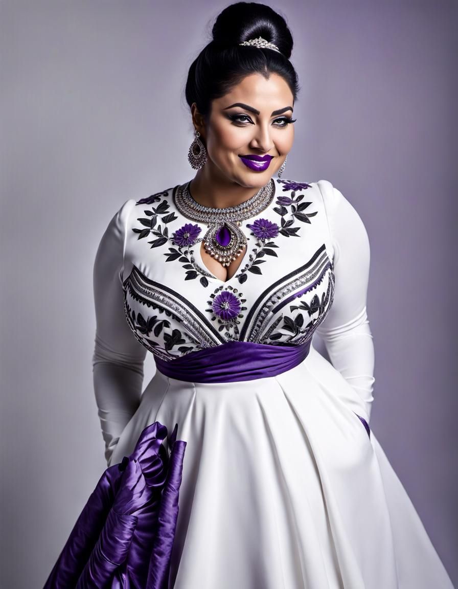 Detailed Black and White Portrait of Middle Eastern Woman