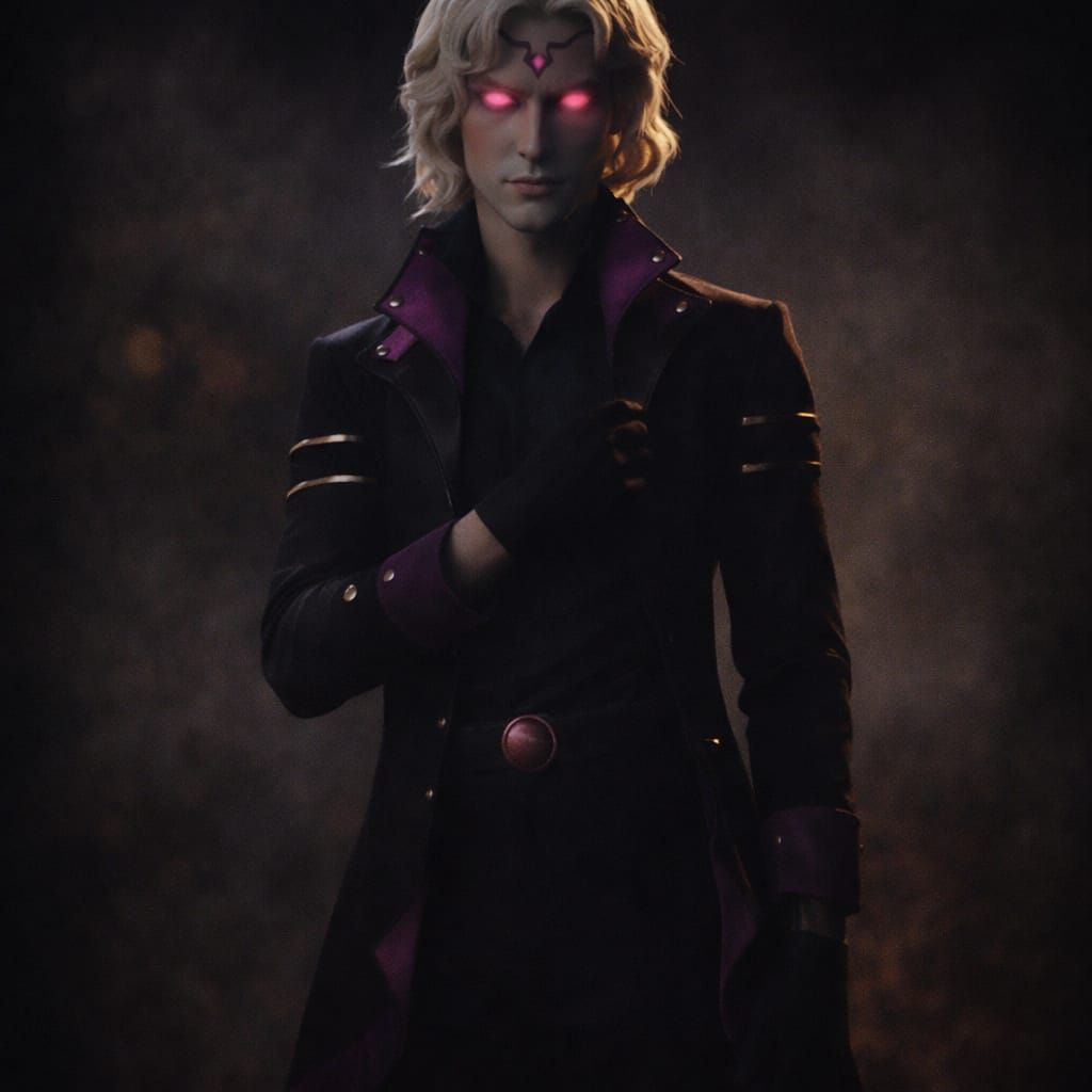 Asmodeus: Handsome Demon with Glowing Pink Eyes