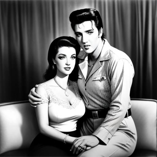 Elvis Presley and Pregnant Woman, 1950s Style