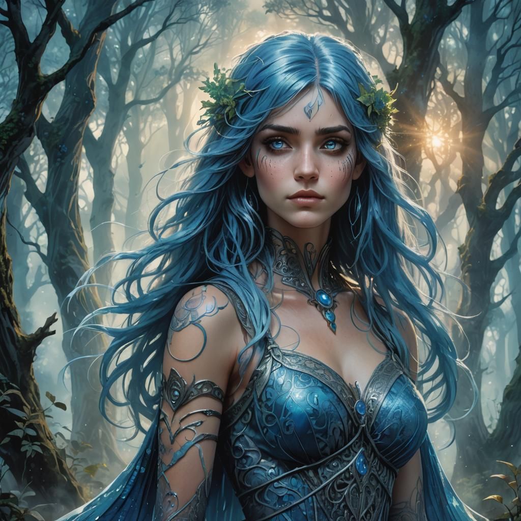 Ethereal Blue Love: Monstress Comic Book Art