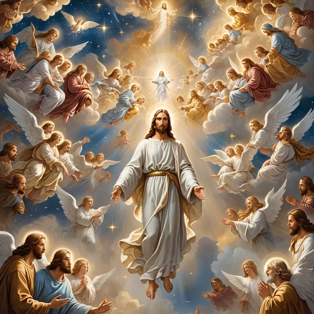 Christ and Virgin Mary in Heavenly Baroque Landscape