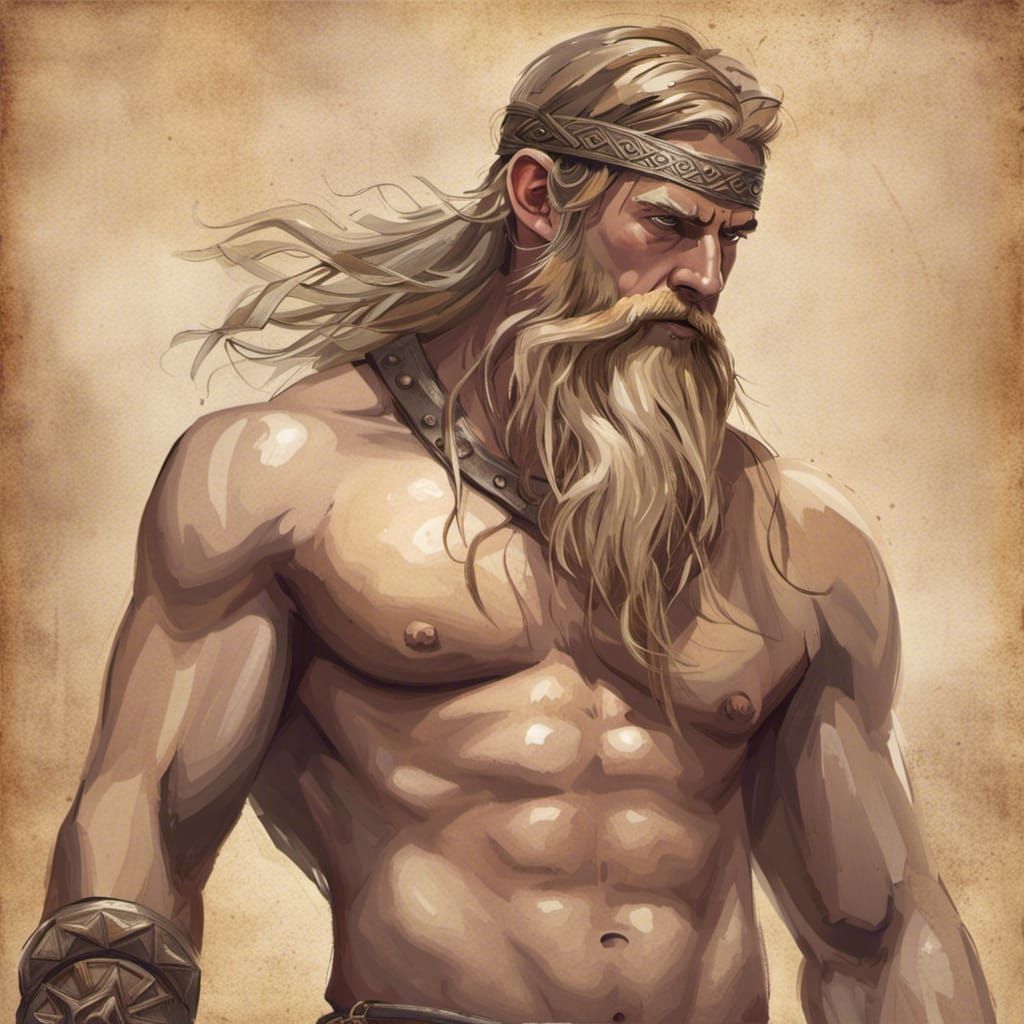 Shirtless Norse Man Digital Art