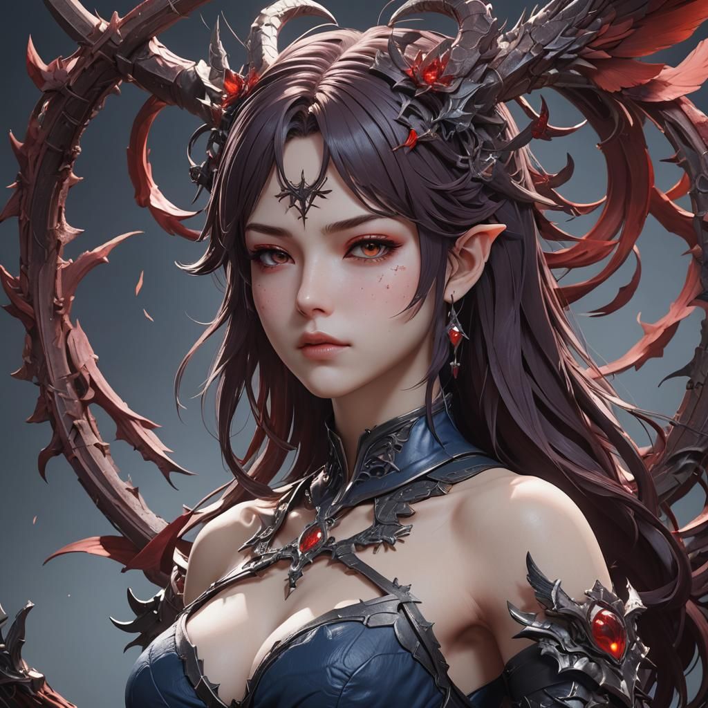 Detailed 3D Anime Art Inspired by Genshin Impact