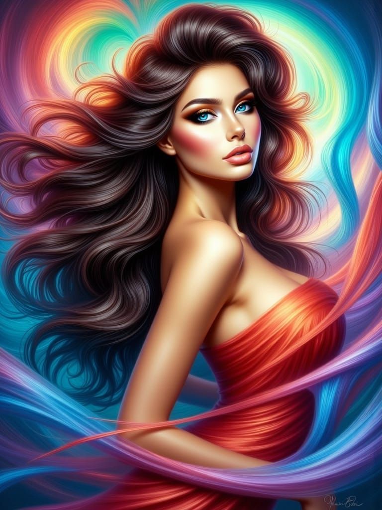 Ethereal Woman Portrait with Airbrush Effect