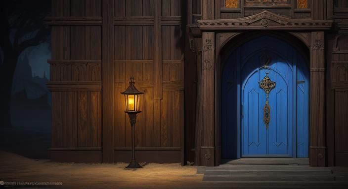 Medieval Cat Knocks on a Magic Door