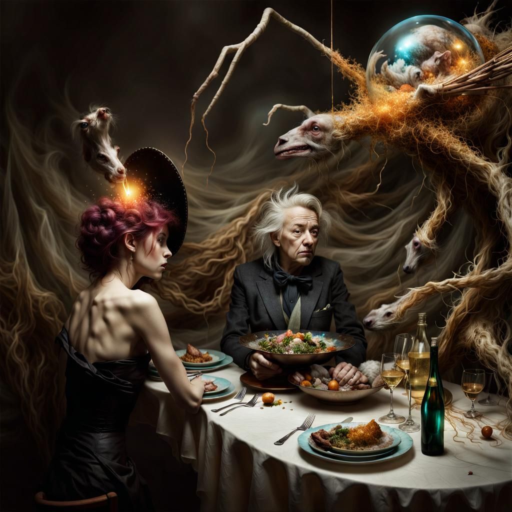 Dreamlike Magical Woman in Surreal Biopunk Style