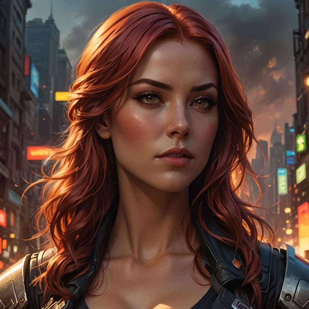 Sci-Fi Mercenary in High Detail Anime Style