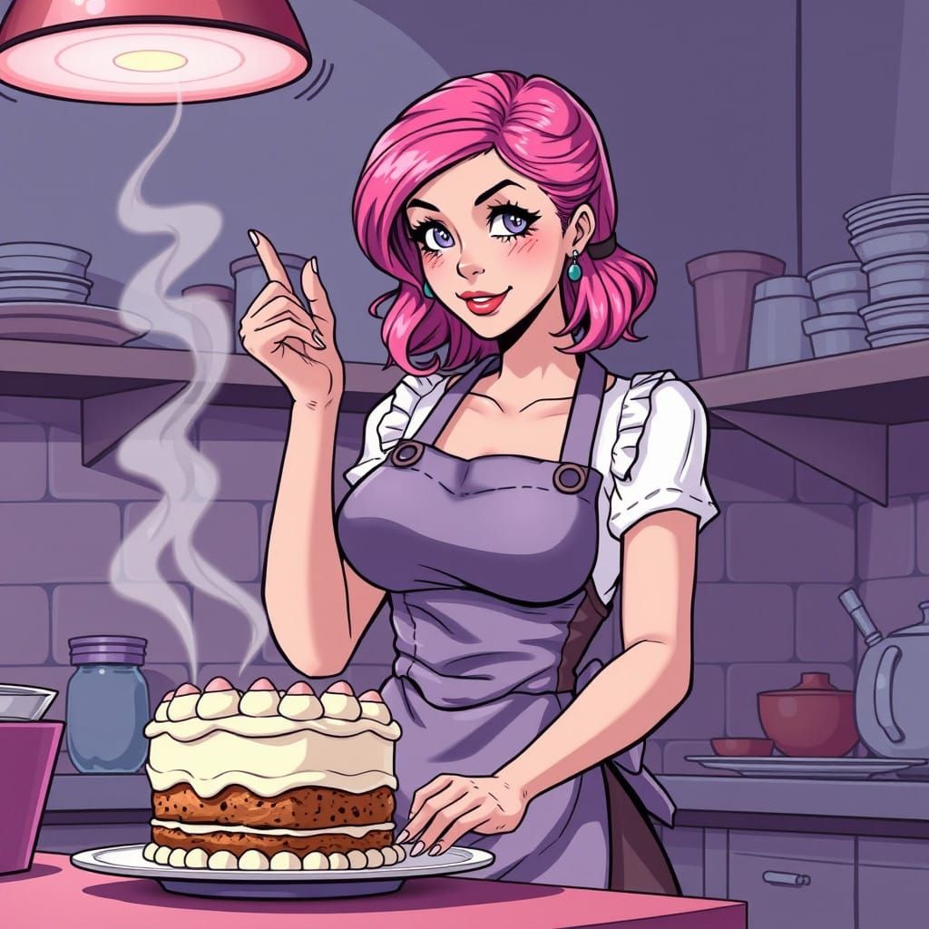 Baker Girl in Comic Book Style