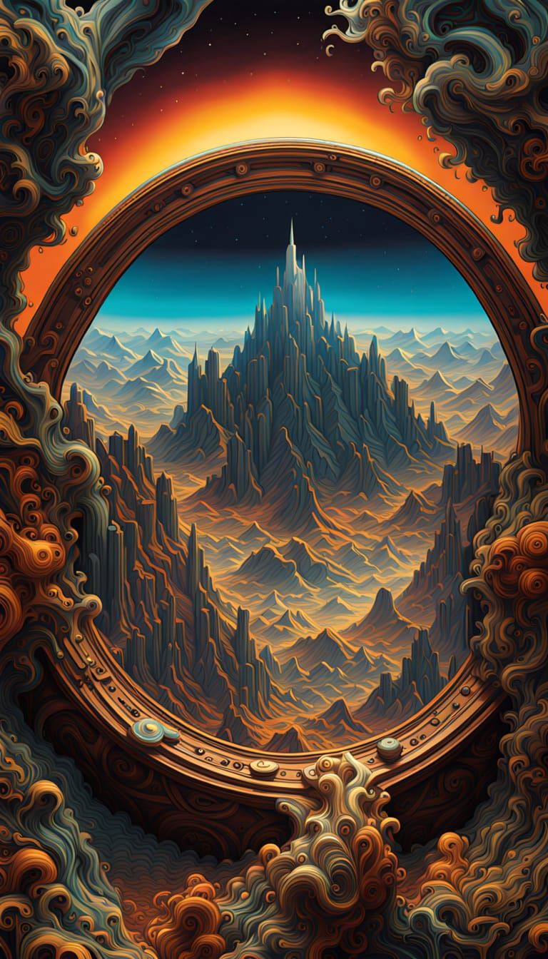 Alien Reflection: Hyperdetailed Digital Art in Vivid Colors