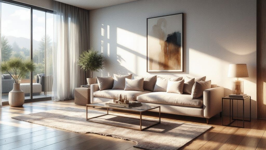 Sleek Modern Living Room with Minimalist Elegance