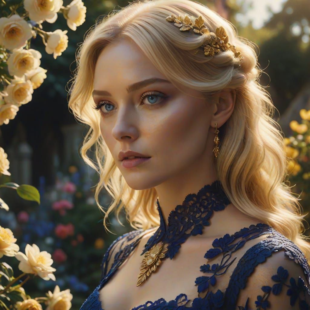 Woman in Garden: A Cinematic Digital Matte Painting