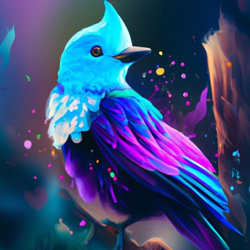 Stunning Digital Painting of a Pompadour Cotinga