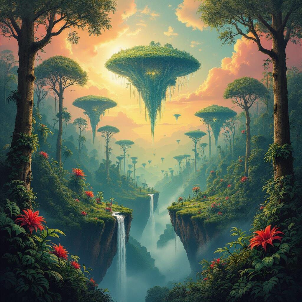 Surreal Floating Forests and Inverted Waterfalls