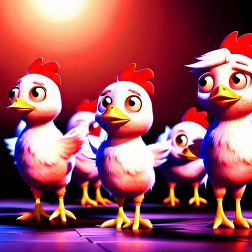Chickens in Love: Pixar-Style 3D Render
