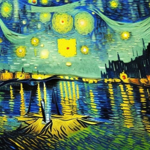 Van Gogh as Graphic Designer: Detailed Digital Art