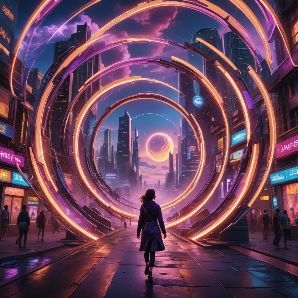 Woman's Journey Through a Time Portal