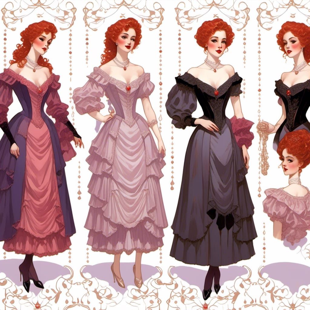 Victorian Vampire Mina Harker in Vintage Style