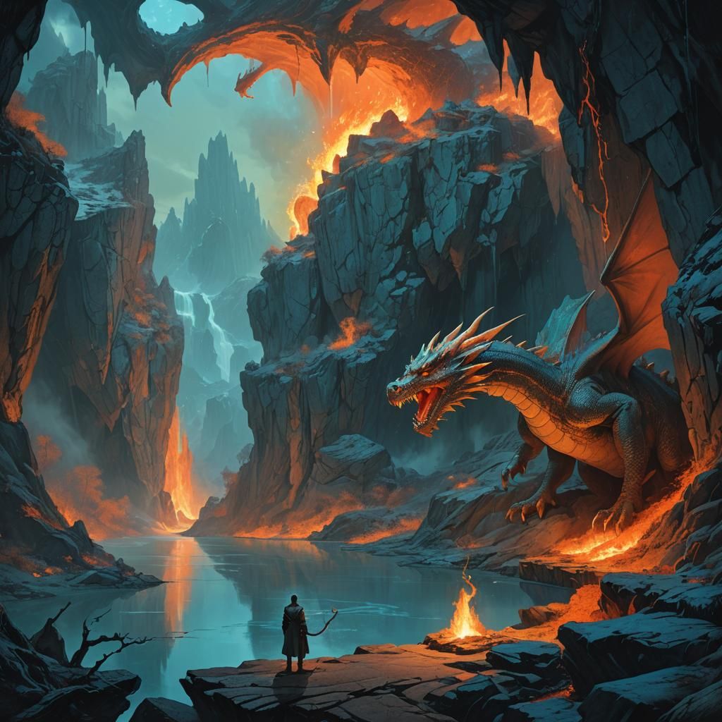 Dragon Lair Concept Art in Fantasy Environment