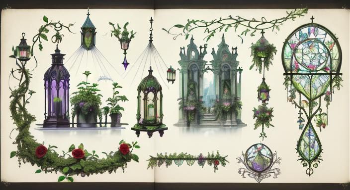 Lush Biopunk Apothecary with Stained Glass Details