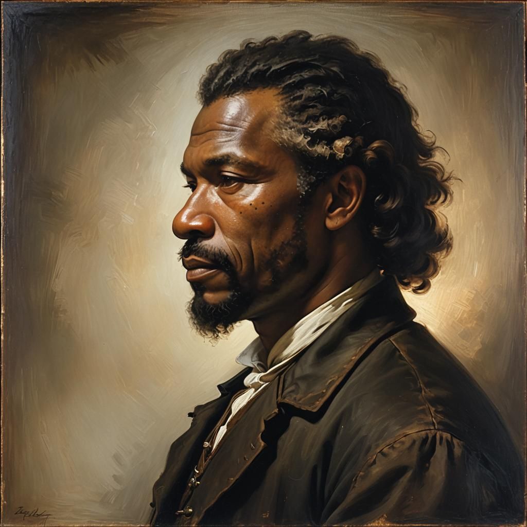 Pensive Portrait in Rembrandt Style
