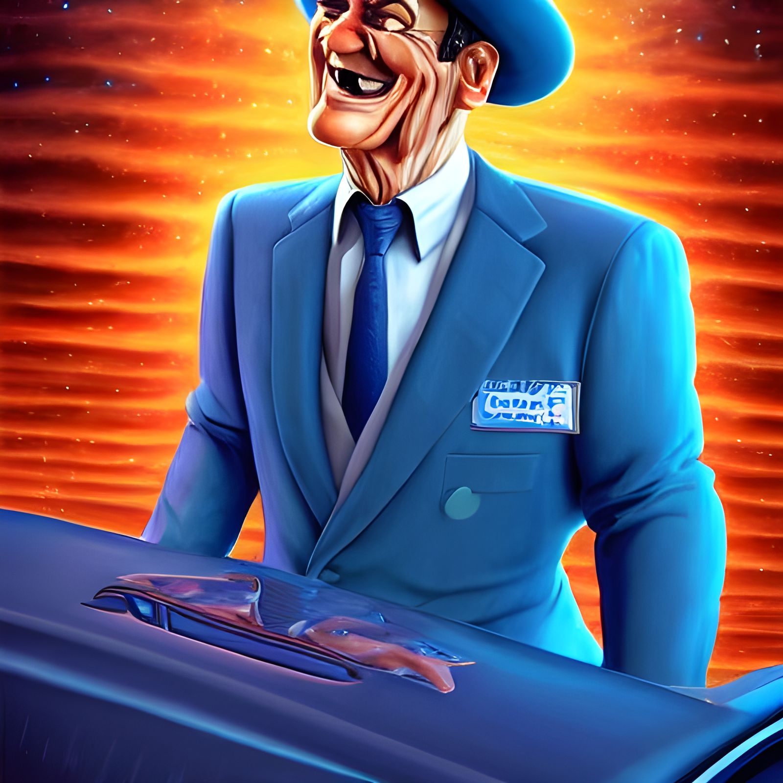 Johnny Cab Android in Surreal Digital Art