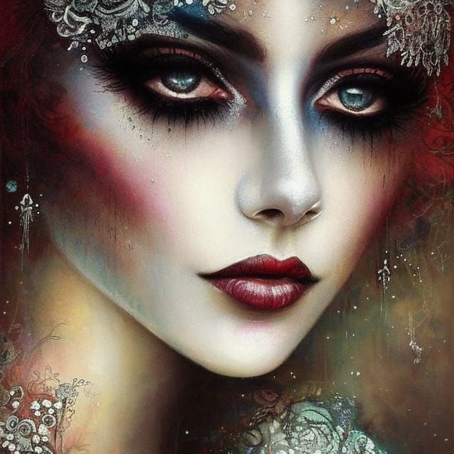 Lace Clad Woman in Detailed Fantasy Art