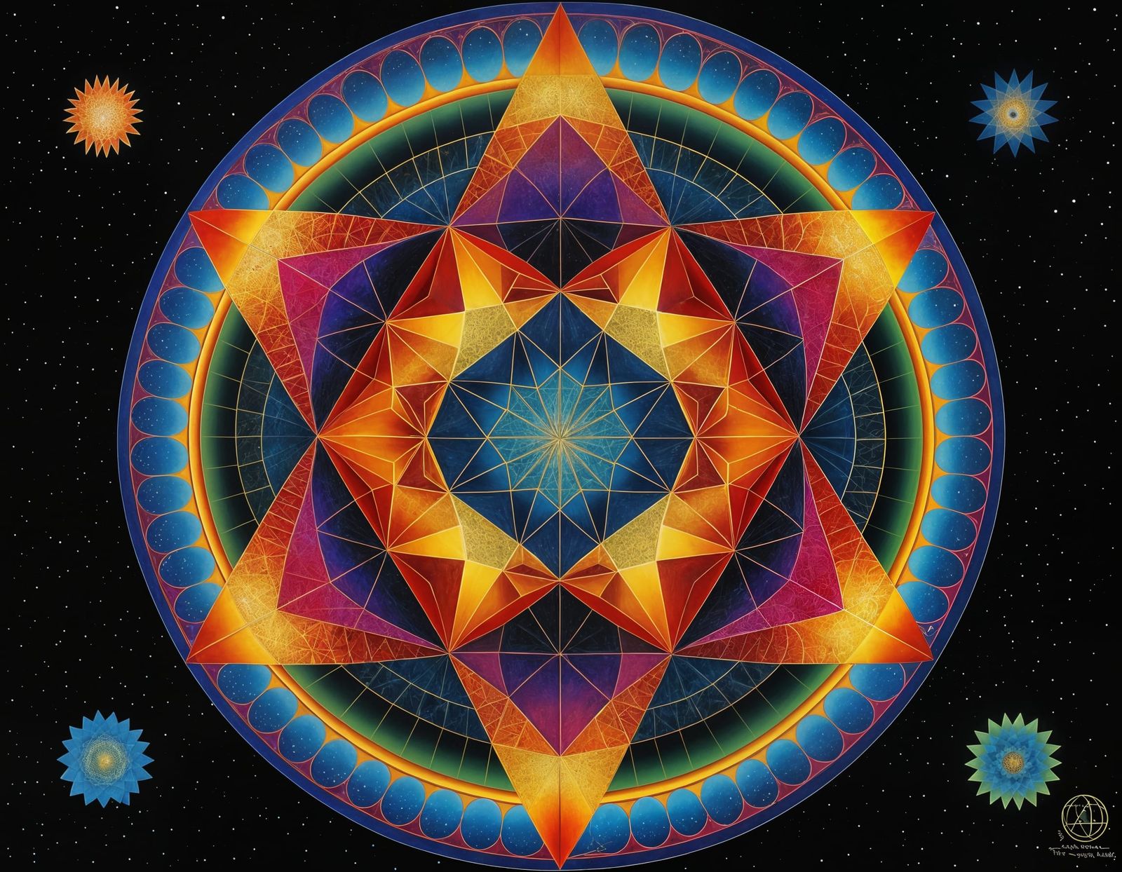 Abstract Geometrical Art with Fibonacci Spirals