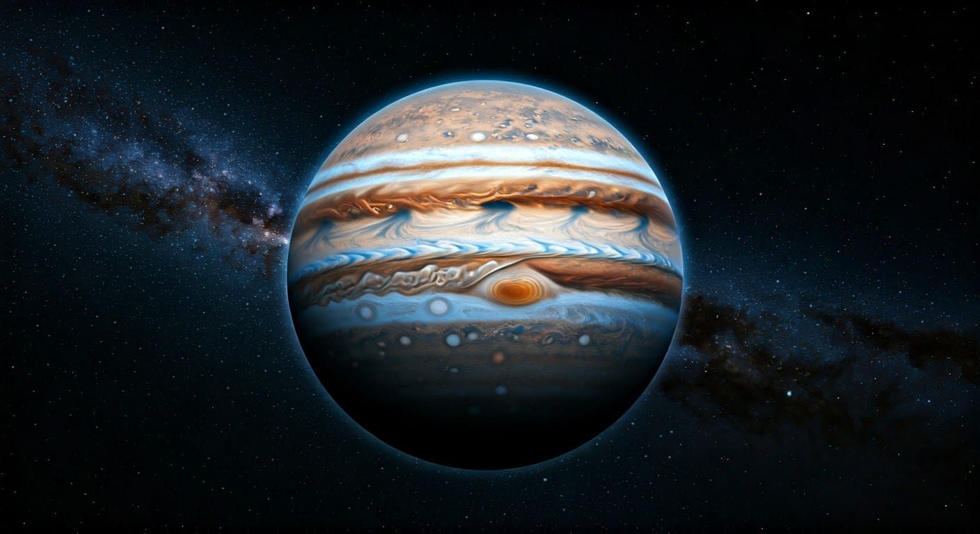 Jupiter in Hyper-Realistic Panoramic View