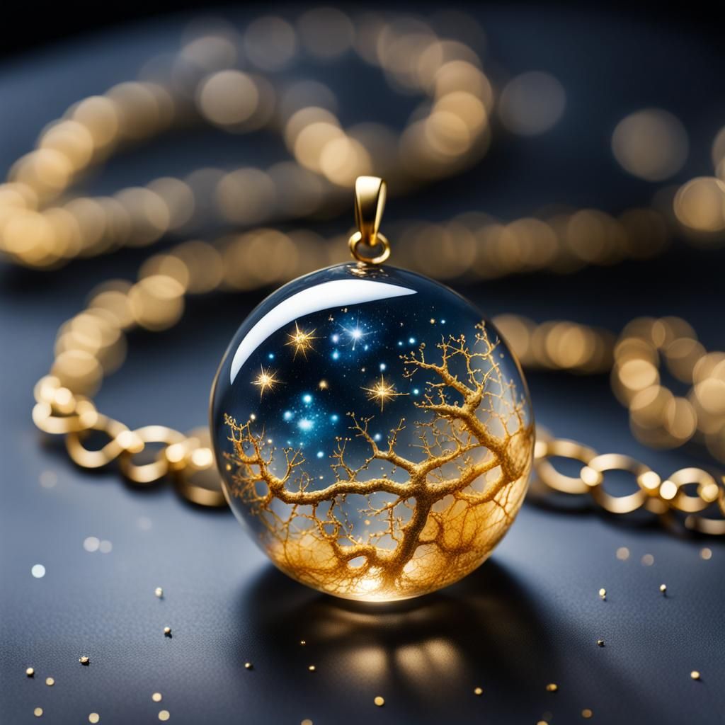 Resin Constellation Jewelry with Gold Details